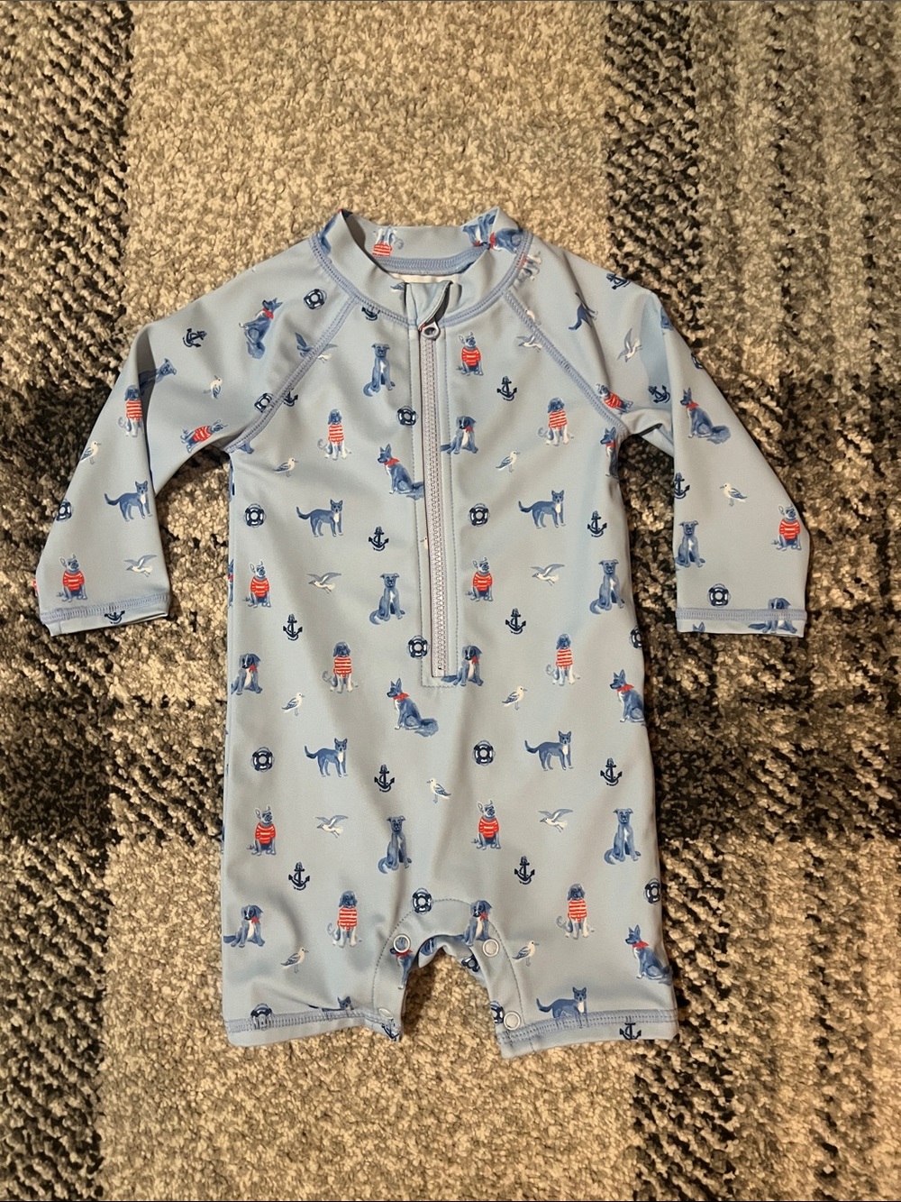 Janie and Jack Baby Swimsuit Nautical Dog Pattern